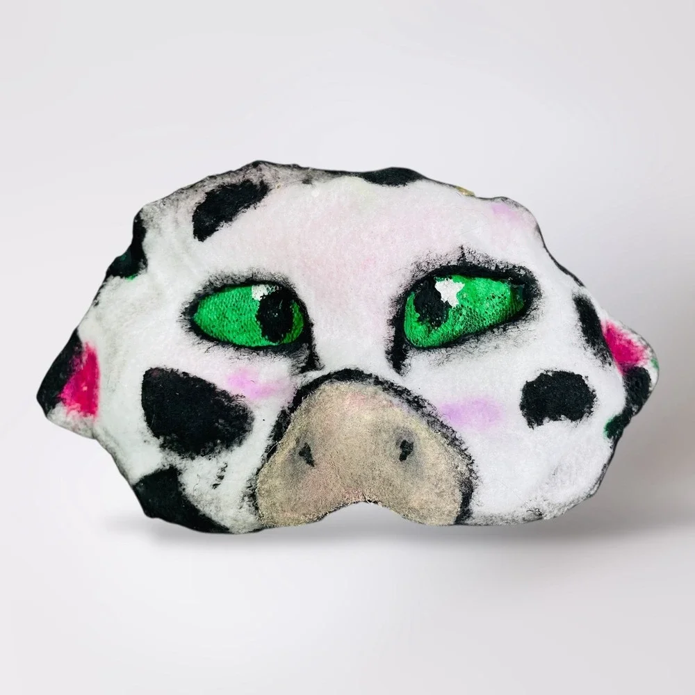 Novelty Cow Mask Costume‎ Cosplay Animal Handmade Decorative Funky Therian